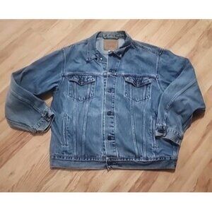 Vtg 90s Levis 70507 Denim trucker Jacket Mens XL  Standard Fit Distressed